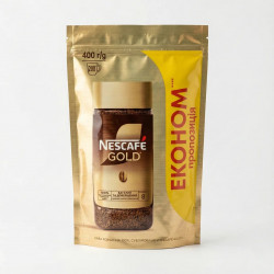 Кава розчинна Nescafé Gold 400 г (Економ) сублімована, Кава Нескафе Голд м'яка упаковка