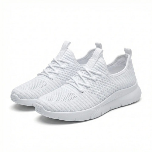 Женские текстильные кроссовки белые (сетка) | Летние, Легкие, На шнуровке, Размеры 37-41 (арт. 6522)