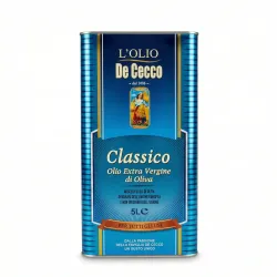 Оливкова олія De Cecco Classico Extra Virgin 5 л (Італія), універсальна олія для всіх страв, жерстяна банка