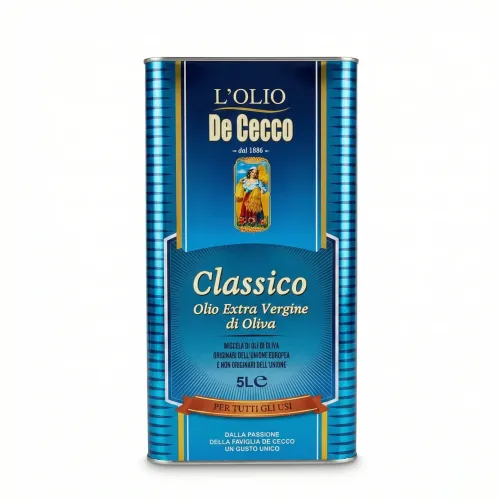 Оливкова олія De Cecco Classico Extra Virgin 5 л (Італія), універсальна олія для всіх страв, жерстяна банка