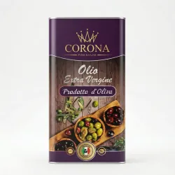 Оливкова олія Corona Premium Extra Virgin 5 л (Італія), кислотність 0.1%, елітна олія в каністрі