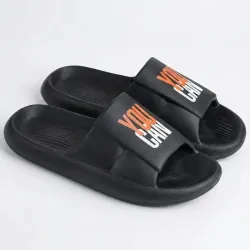 Шльопанці жіночі чорні You Can піна ЕВА. Стильні молодіжні сланці з написом 36-41