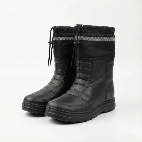 Чоботи чоловічі зимові піна ЕВА на хутрі. Чорні гумові чоботи з манжетом-затяжкою. Розміри 41-45