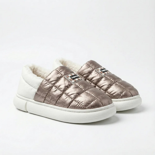 Дутики угги короткие стеганые зимние. Кофейные слипоны на меху UGG Coffee. Размеры 36-45 (арт. 7100)