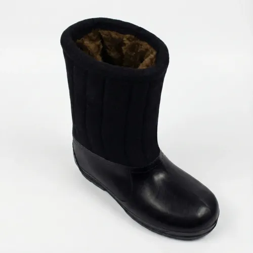 Бурки (валенки шиті) повстяні чорні з гумовими гарошами (38 - 45)