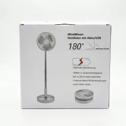 Бездротовий вентилятор-трансформер WindWaver (Білий), телескопічний, супер тихий, 7200 mAh