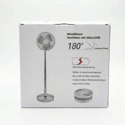 Вентилятор акумуляторний складний WindWaver (7200mAh), портативний USB вентилятор-трансформер, до 24 годин роботи