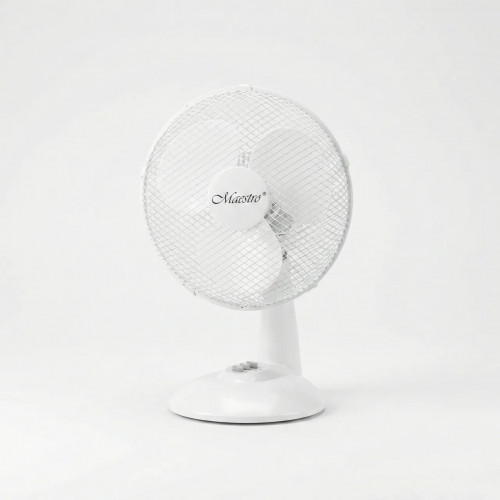 Вентилятор настільний Maestro MR-904 (Білий) — Потужний побутовий лопатевий вентилятор 3 швидкості для дому та офісу