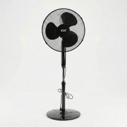 Вентилятор напольный KDE 40 см, 45 Вт, черный. Мощный комнатный вентилятор на ножке (3 скорости)