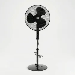Вентилятор підлоговий KDE 40 см, 45 Вт, чорний. Потужний кімнатний вентилятор на ніжці (3 швидкості)