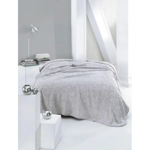 Велюровий плед з візерунком Vie Nouvelle 200х240 Сірий