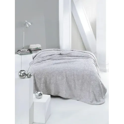 Велюровий плед з візерунком Vie Nouvelle 200х240 Пудровий