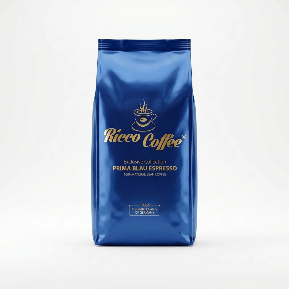 Кава в зернах Ricco Coffee Prima Blau Espresso 1 кг | Німецька якість, Насичений еспресо, Exclusive Collection (арт. 7363)