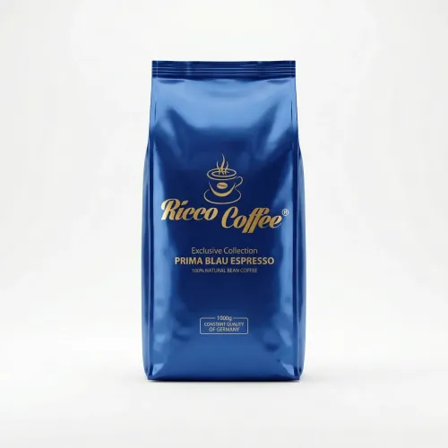 Кава в зернах Ricco Coffee Prima Blau Espresso 1 кг | Німецька якість, Насичений еспресо, Exclusive Collection