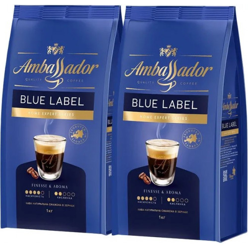 Набір кави Ambassador Beans Amb Blue Label P 1 кг х 2 шт