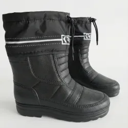 Чоботи чоловічі зимові Крок (EVA), теплі непромокаючі дутики на хутрі, чорні