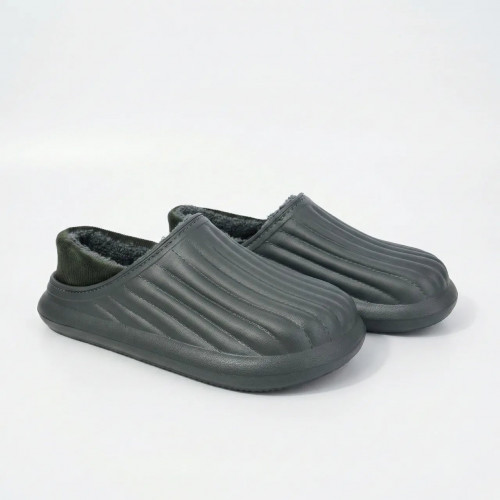 Чоловічі галоші піна ЕВА утеплені хутром 41-45 р, зимові сабо для приватного будинку та дачі, сірі