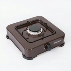 Газовая плита настольная Rainberg 1 конфорка (Коричневая), бытовой таганок под баллон, эмаль
