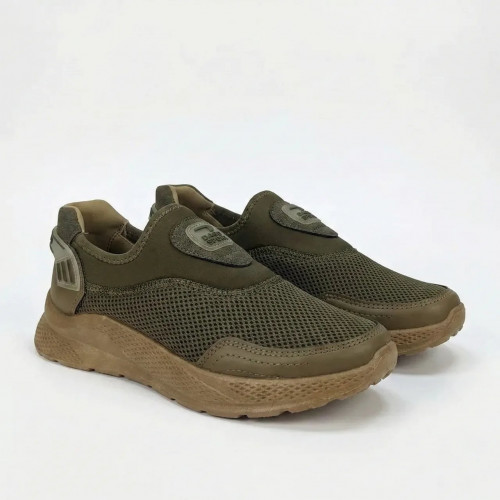 Чоловічі кросівки-сітка Dago Sport Оливкові літні без шнурків (41-45) дихаючі мокасини (арт. 7729)
