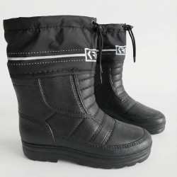 Чоботи чоловічі зимові Крек (EVA), теплі непромокаючі дутики на хутрі, чорні