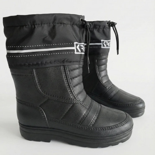 Чоботи чоловічі зимові Крек (EVA), теплі непромокаючі дутики на хутрі, чорні