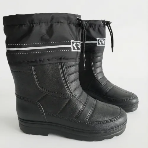 Чоботи чоловічі зимові Крек (EVA), теплі непромокаючі дутики на хутрі, чорні