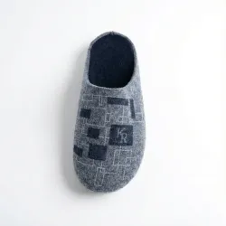 Чоловічі кімнатні капці повстяні Klerotex сірі з геометрією (41-45)