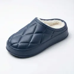 Жіночі зимові калоші-сабо (крокси) на хутрі TapMal, сині (36-41)