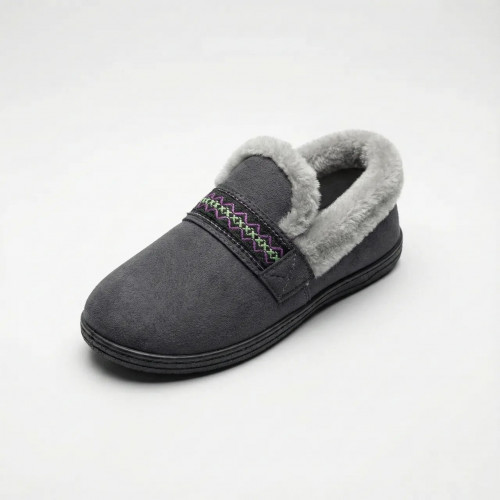 Жіночі теплі кімнатні капці на хутрі з вишивкою (36-41). Зимові домашні капці панчіх