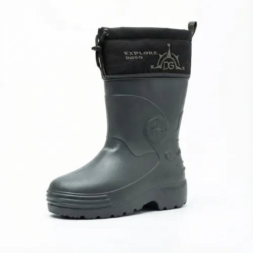 Чоловічі зимові чоботи ЕВА з манжетом Explore. Теплі гумові чоботи для риболовлі темно-сірі. Розміри 41-45