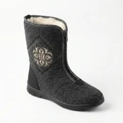 Жіночі зимові бурки на блискавці з вишивкою. Теплі сукінні чоботи на хутрі. Розміри 36 42