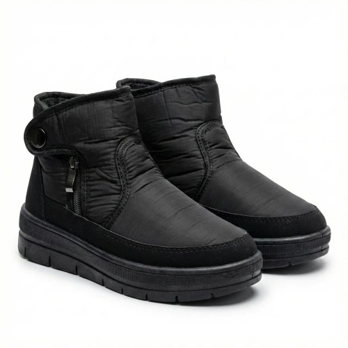 Ботинки женские зимние дутики черные короткие на меху, Теплые бурки на молнии (размеры 37-42) (арт. 8281)