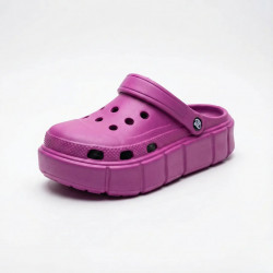 Сабо женские кроксы на платформе фиолетовые Progress, Летние шлепанцы на высокой подошве (размеры 36-41)