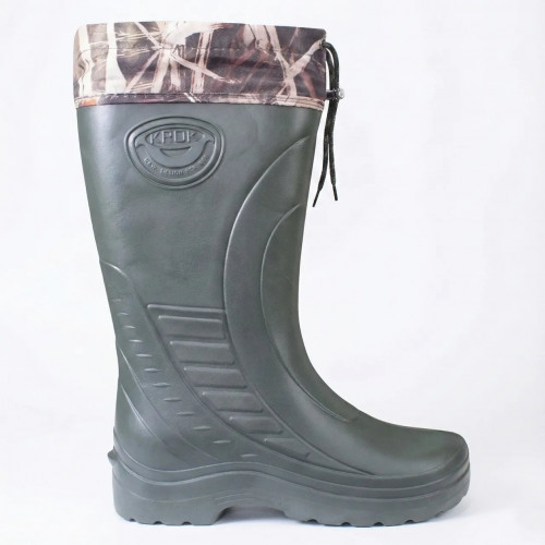 Чоботи чоловічі піна ЕВА зимові. Гумові чоботи для риболовлі Krok з камуфляжним манжетом. Розміри 41-46 (арт. 5825)