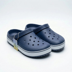 Сабо крокси (пінка) темно-сині з білою смугою | Чоловічі, Пляжні, Розміри 41-45