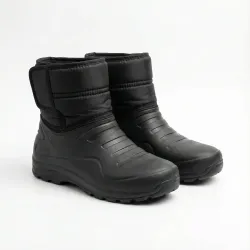 Чоловічі зимові чоботи дутики на липучці. Чорні сноубутси з калошею ЕВА 41-46