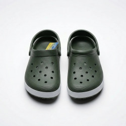 Сабо кроксы (пенка) темно-синие с белой полосой | Мужские, Пляжные, Размеры 41-45