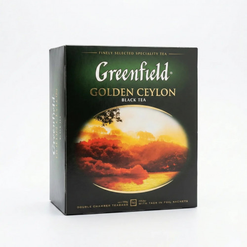 Чай чорний Greenfield Golden Ceylon 50 пакетиків | Цейлонський, В індивідуальних конвертах, Класичний