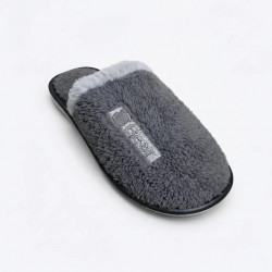 Хатні капці жіночі хутряні сірі Bear Теплі домашні капці плюшеві закриті 36-41 40