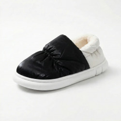 Чуни домашние утепленные черные Бурки зимние меховые закрытые тапки унисекс