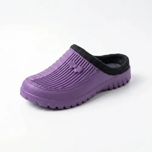 Калоші жіночі утеплені фіолетове Сабо з піни ЕВА зимові закриті для дачі та саду 36-41