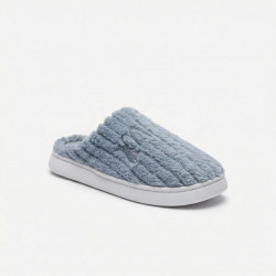 Хатні капці чоловічі сіро-блакитні вельветові Теплі домашні капці закриті 41-45