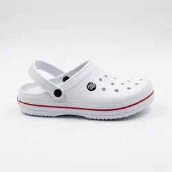 Чоловічі сабо (кроси) Білі з червоною смугою (41-45) з піни ЕВА для медиків і кухарів