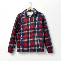 Чоловіча зимова куртка-сорочка на хутрі. Тепла кофта в карту (Фліс) 52-62 Батал