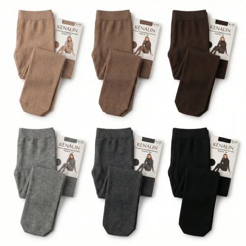 Колготки жіночі кашемірові Kenalin (з п'ятою) розмір 54-60, теплі зимові батали, висока посадка 3