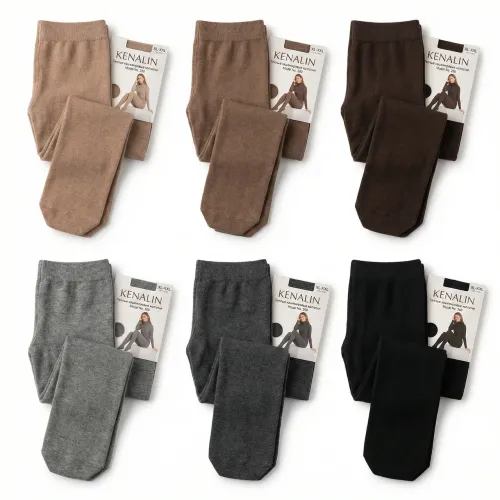 Колготки жіночі кашемірові Kenalin (з п'ятою) розмір 54-60, теплі зимові батали, висока посадка 4