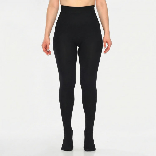 Зимние термоколготки на меху черные (Модель 1Д-84), теплые женские колготы с начесом, плотные и эластичные 2