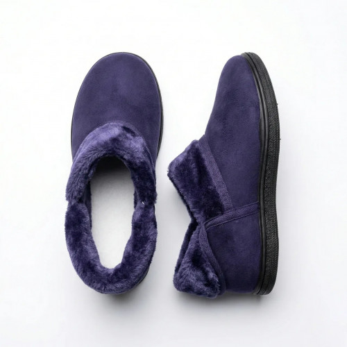 Жіночі теплі панчохи з екозамші на хутрі. Зимові домашні капці бабуші (розміри 37-41) Фіолетові