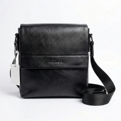 Чоловіча сумка-месенджер через плече Fashion. Стильна барсетка для документів (Чорна)