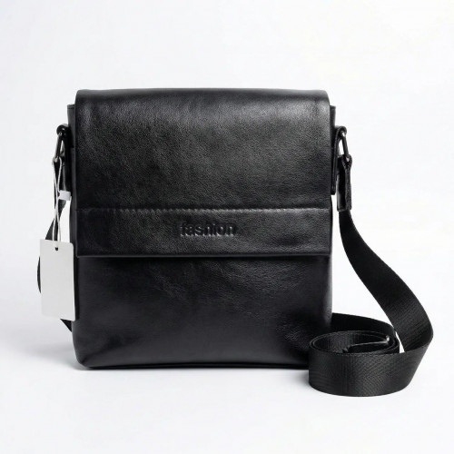 Чоловіча сумка-месенджер через плече Fashion. Стильна барсетка для документів (Чорна)